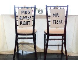 Funny wedding sweetheart chair signs