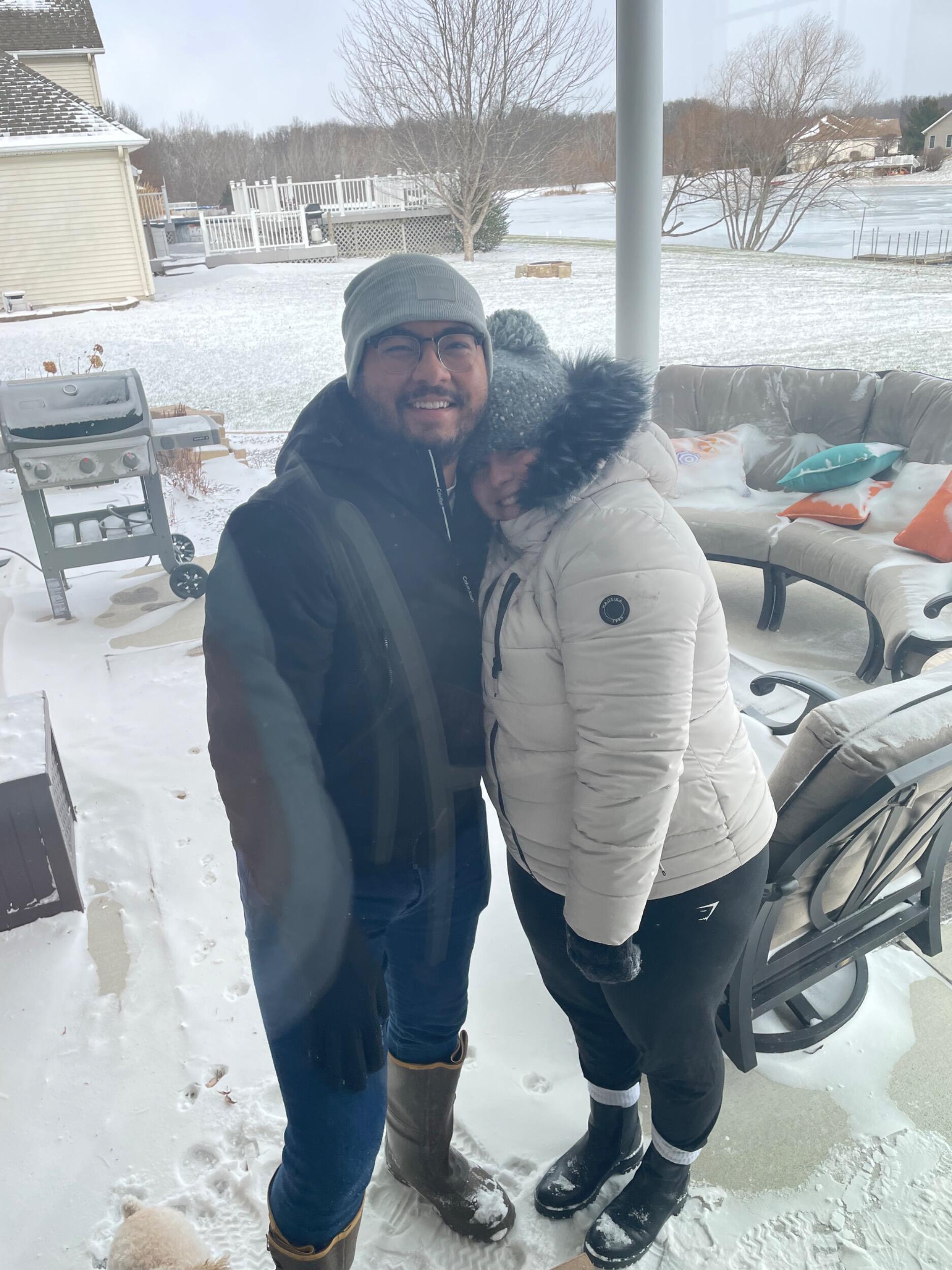 Cali and Sam made a trip up to Illinois and Sam got to experience snow for the second time in his life!