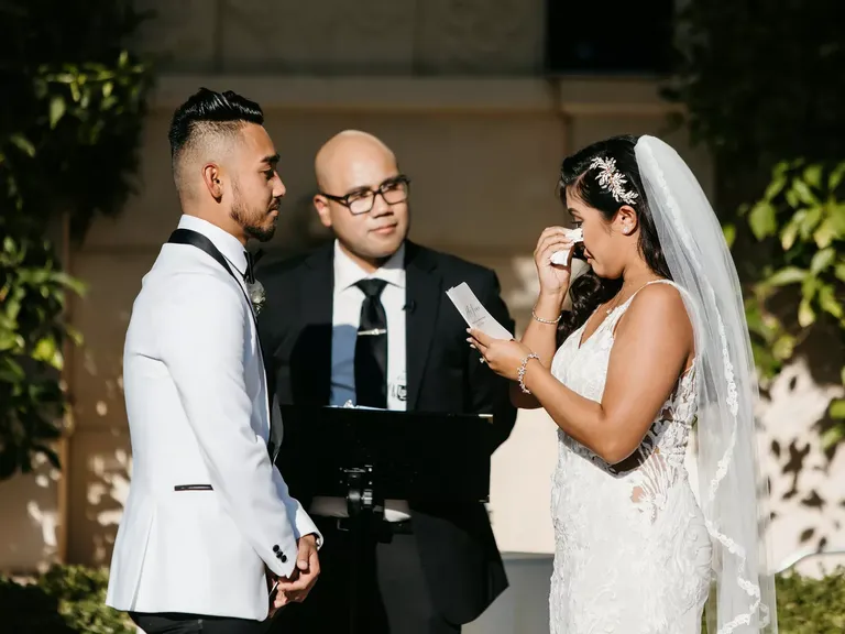 Bride Crying While Reciting Wedding Vows