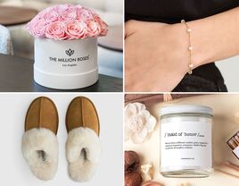 Collage of four maid of honor gift ideas