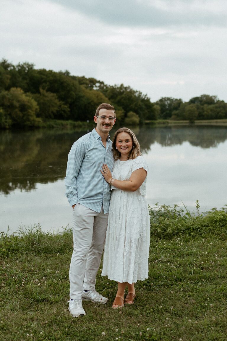 One year out wedding day engagement session