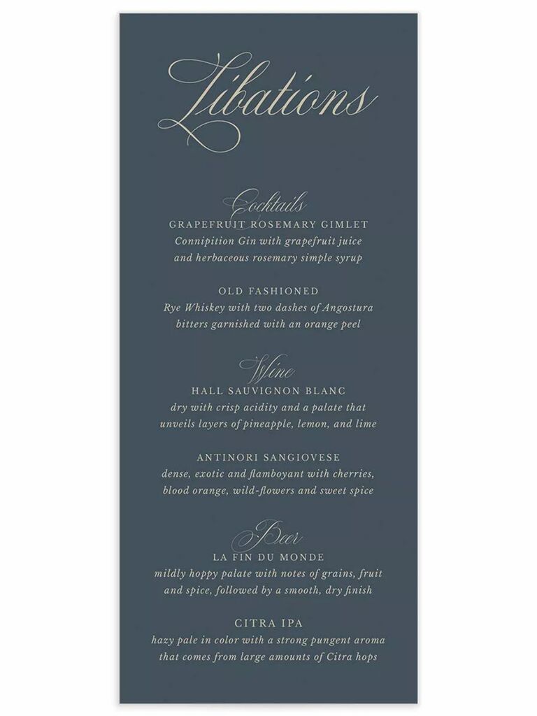 16 Wedding Menu Cards That'll Fit Your Fete