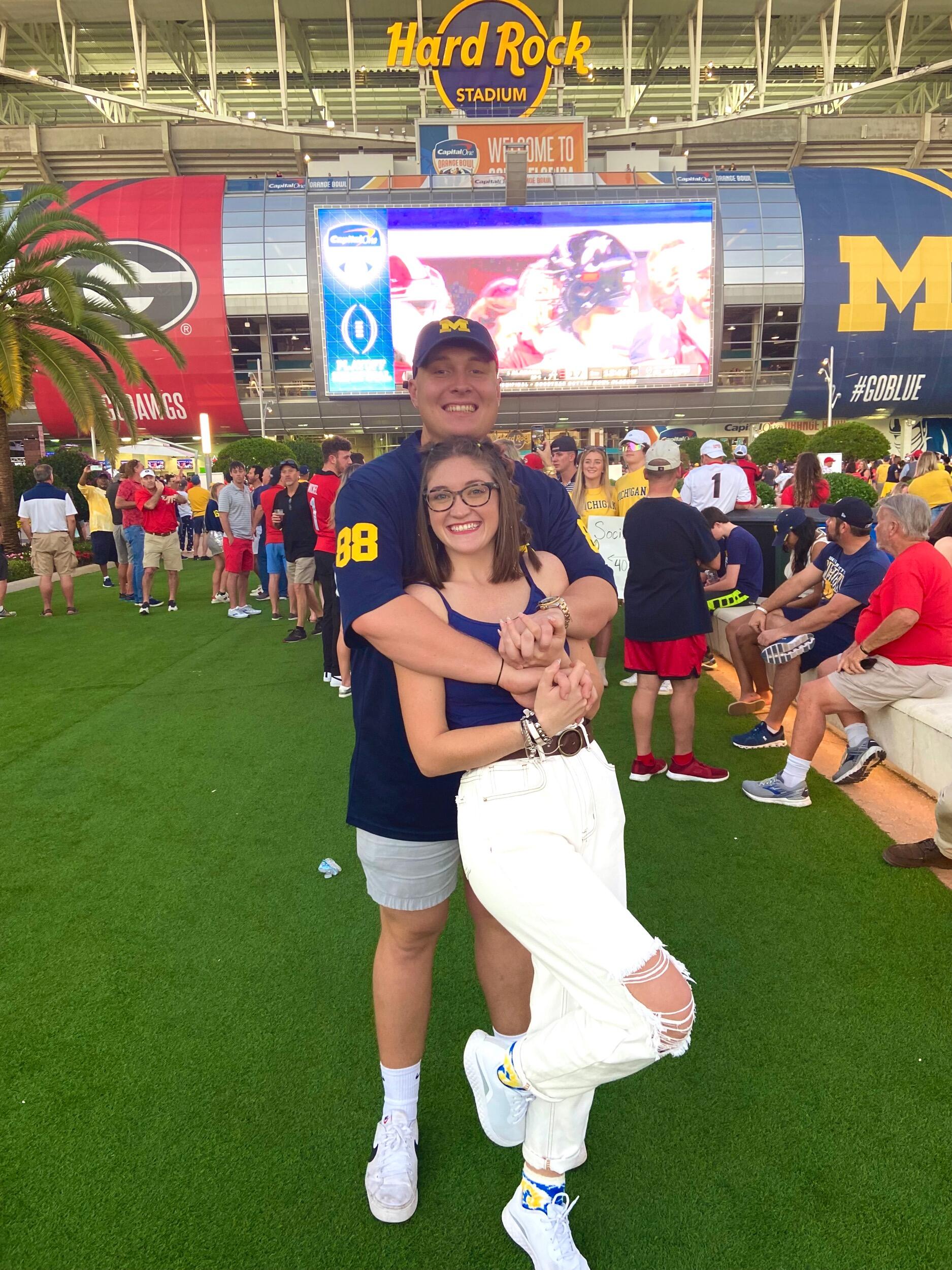 Cheering for Michigan Against Georgia!