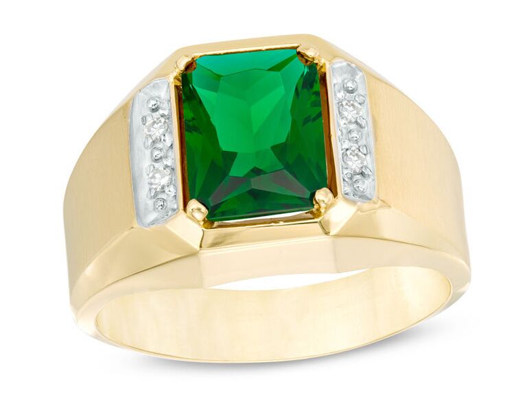 men's emerald engagement ring