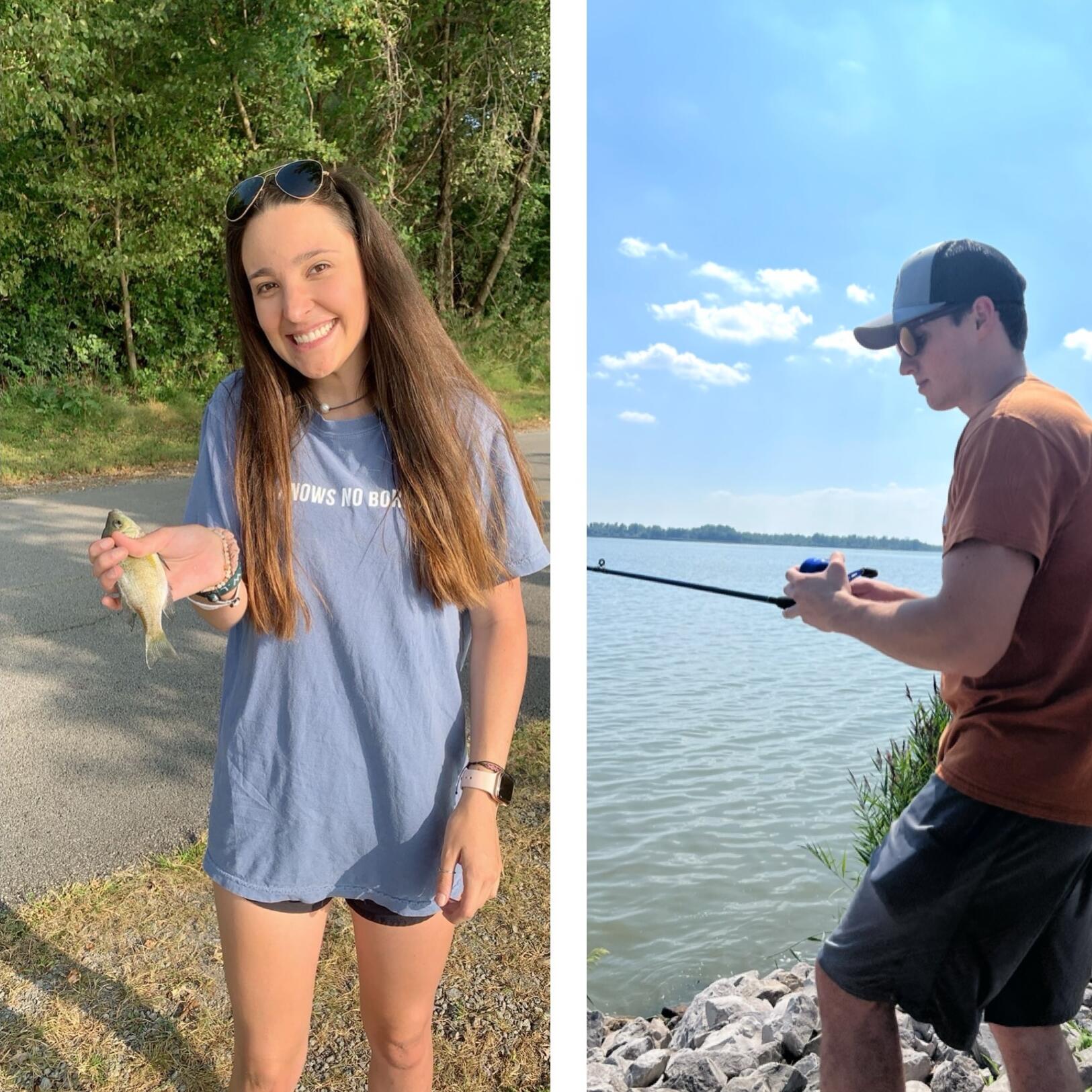 Jack took Ana fishing for the first time in Illinois // Jack llevo a AnaMa de pesca por primera vez en Illinois