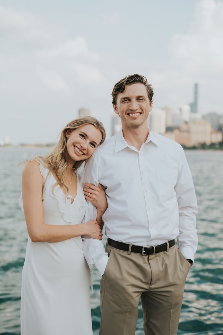 Engagement photos on North Avenue Beach