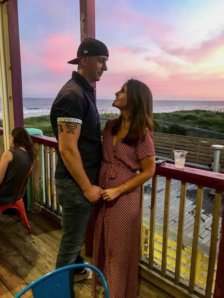 Our very first photo together at Coconut Joe's on Isle of Palms.