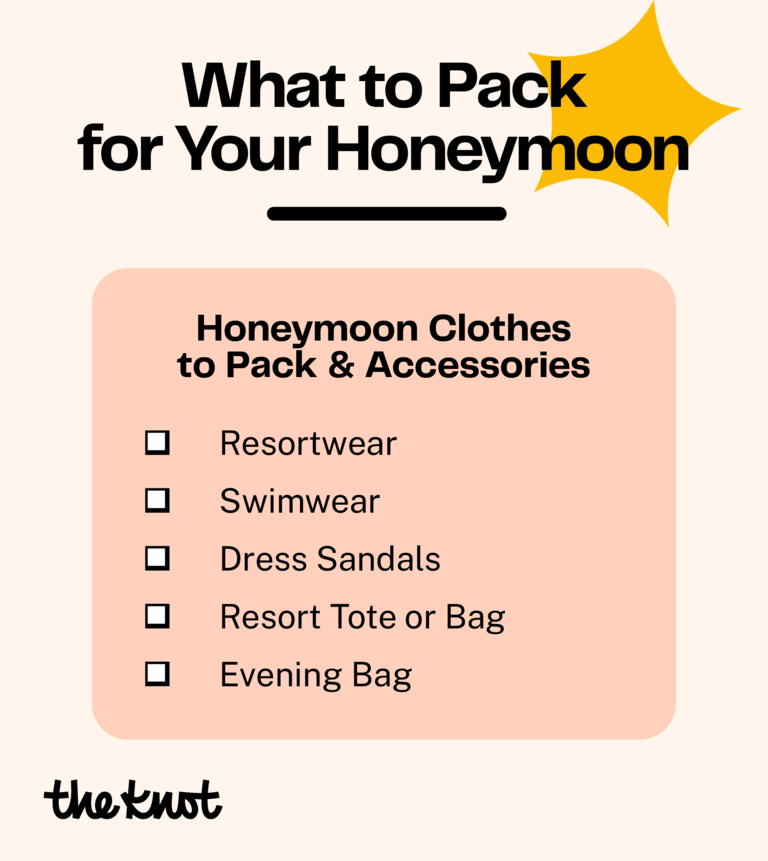 Check list of what clothes to pack for your honeymoon