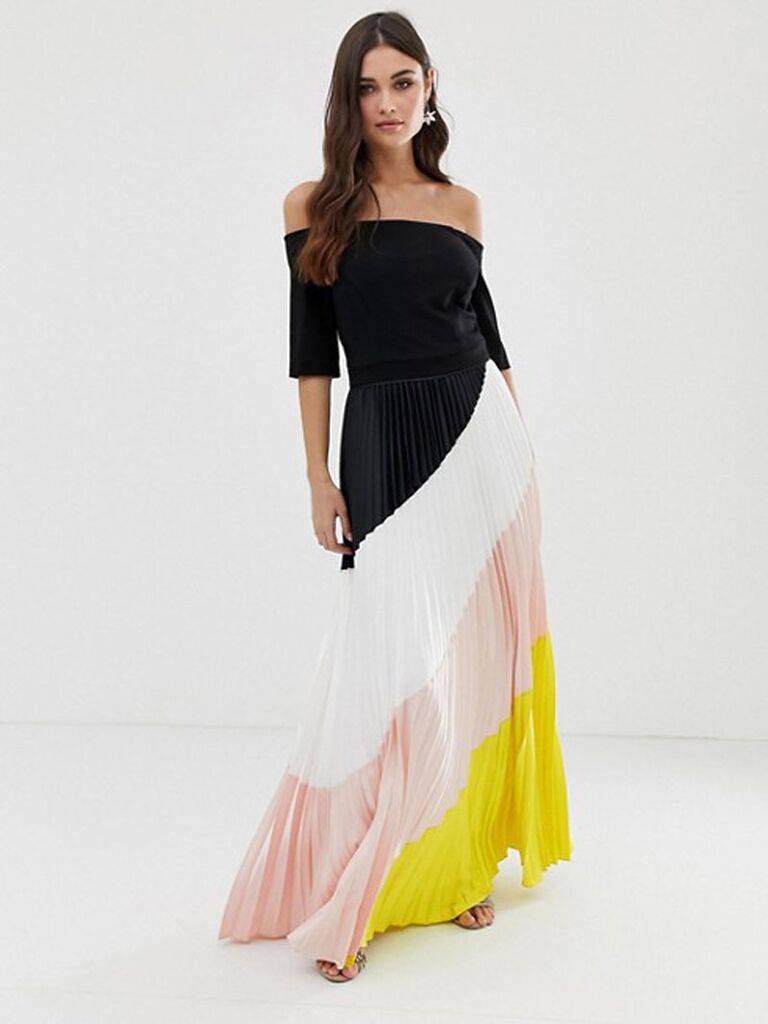 off the shoulder summer wedding guest dress