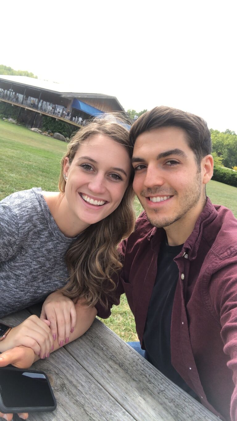 Nick's first time drinking around Seneca Lake! Both families met for the first time during this trip and had a blast touring the wineries and breweries! Nick and Hannah even looked at Wagner Vineyards (location of this picture) as a wedding venue!