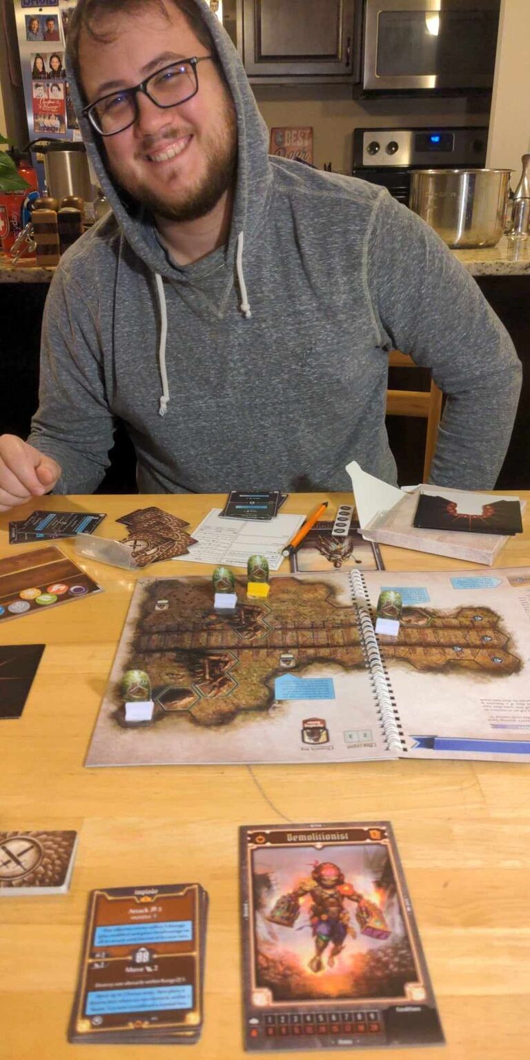 Starting the New Year with a board game. This is one of David's favorite past-times and now a favorite of Becca's as well. 