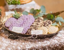 Elegant heart shaped shortbread cookies