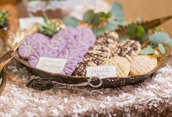 Elegant heart shaped shortbread cookies