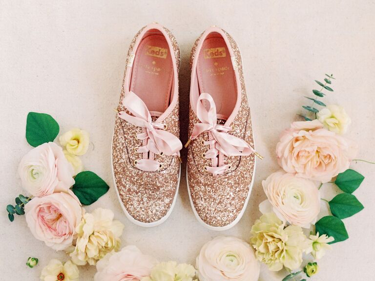 rose gold sparkly sneakers