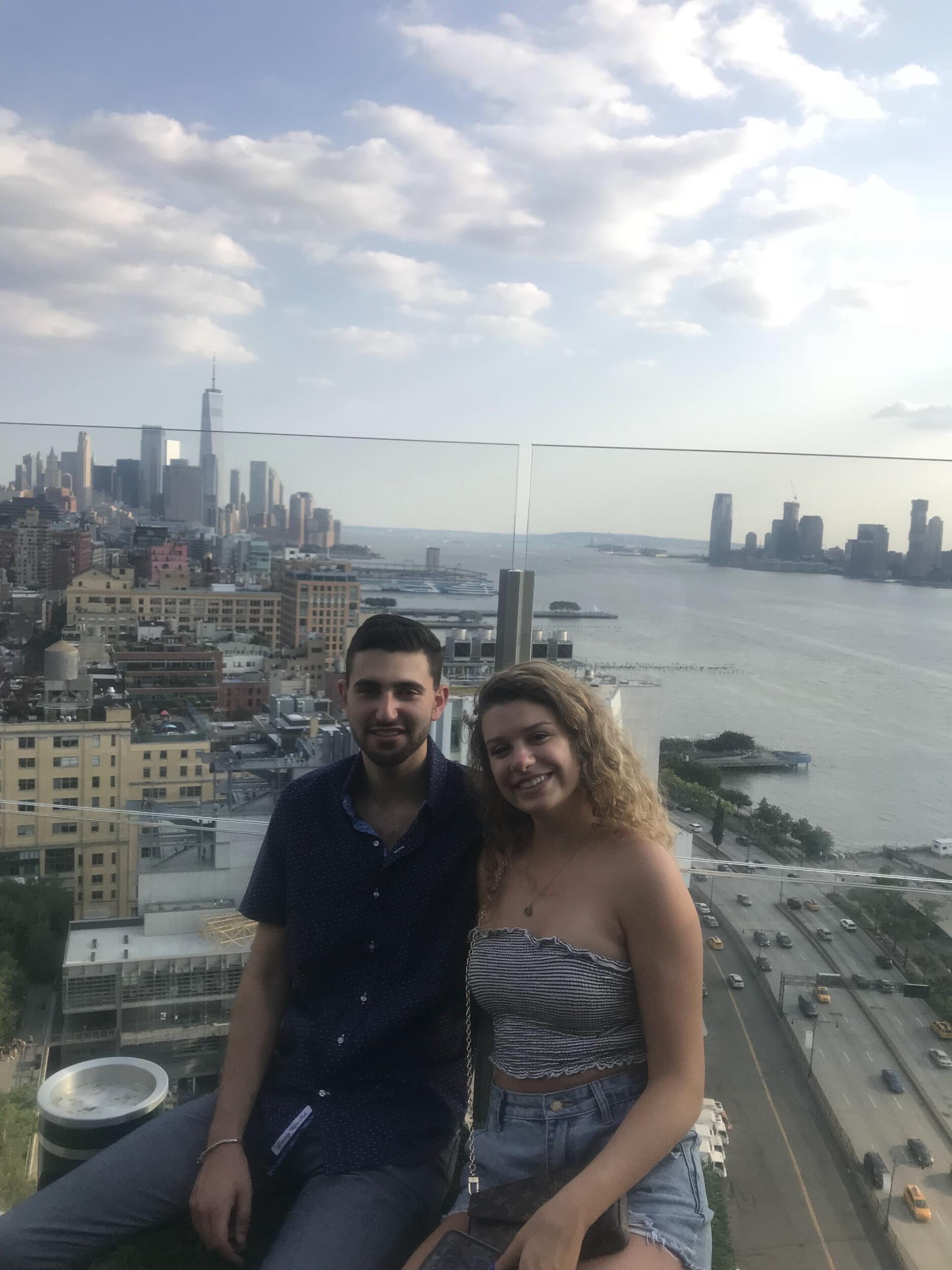 Fresh out of school, straight from Southeast Asia to NYC, Ellie and Andrew quickly picked up where they left off at University of Michigan! This is their first photo together at Le Bain Rooftop.  