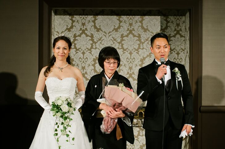 Japanese Tradition Of Groom Giving Mother Of Bride Bouquet