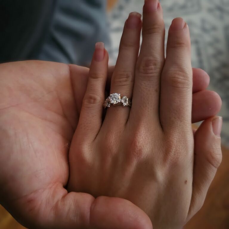 Ta-da! Away from family and in the privacy of their own home, Sean proposed to Laura! Sean knew that Laura appreciated a private proposal and it was just perfect! 
