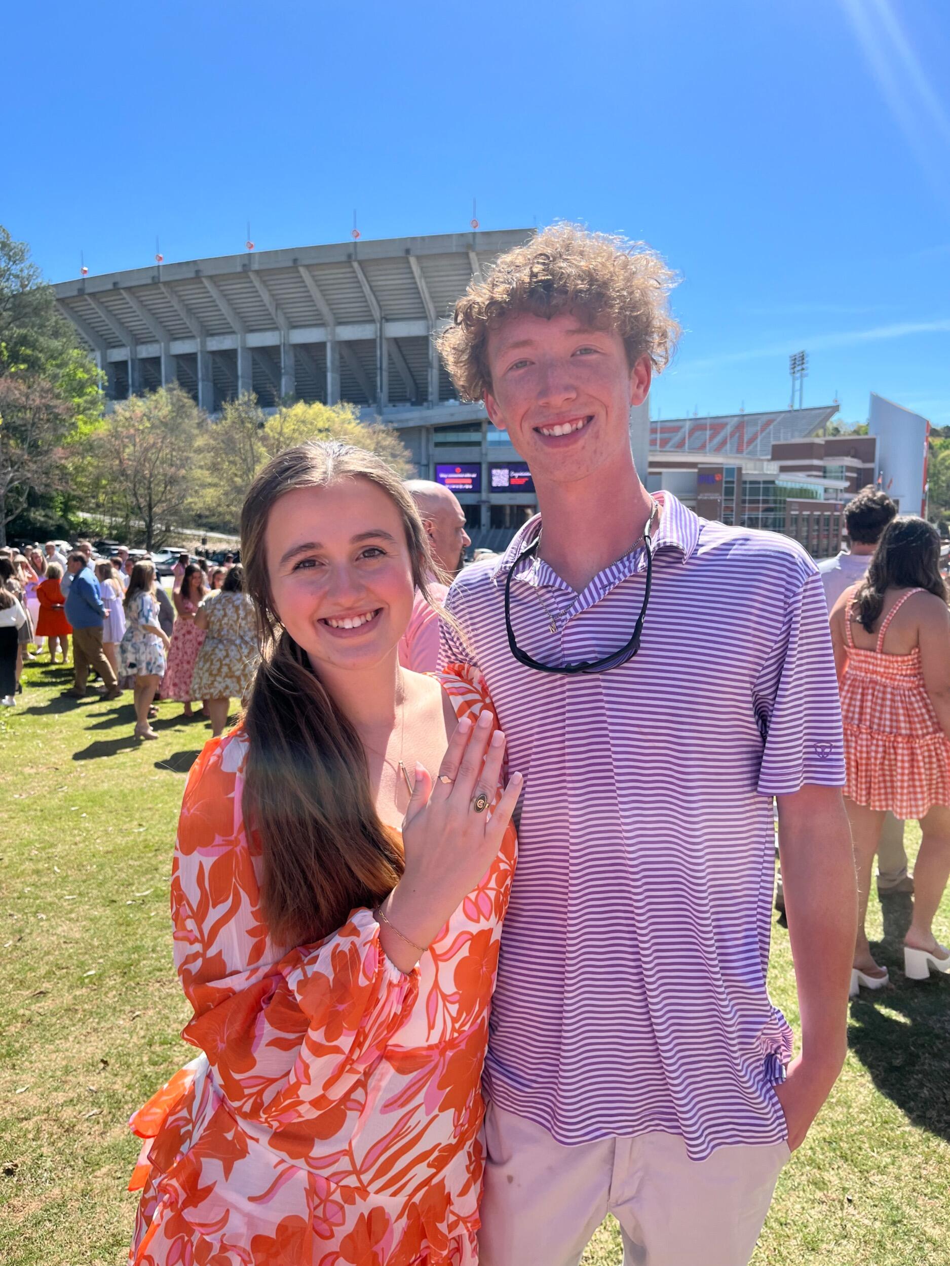 It was ring weekend at Clemson! The couple and their families all celebrated Mabrey's new hardware.