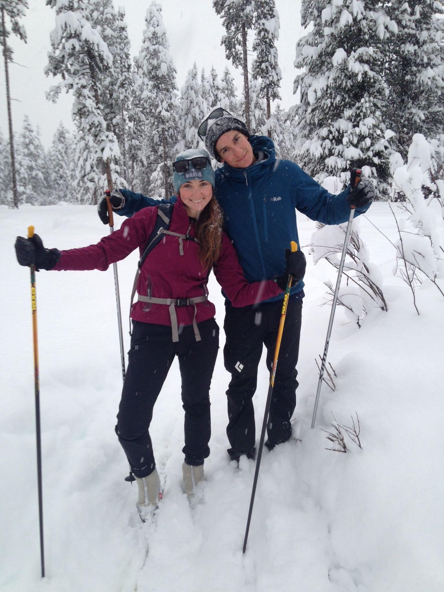 Cross country skiing together at Harriman State Park, in Idaho with Hannah's family.