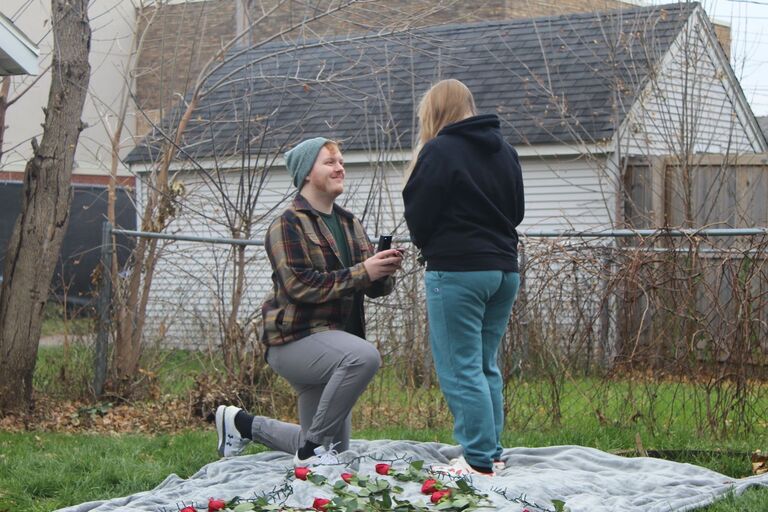 The day he proposed and she said yes!!