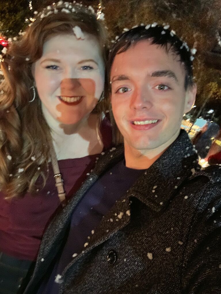 Hallmark RomCom Date: Shelby and Caleb picked a day and fully dressed like Hallmark leads for Christmas. (Three days after the first "I love you").