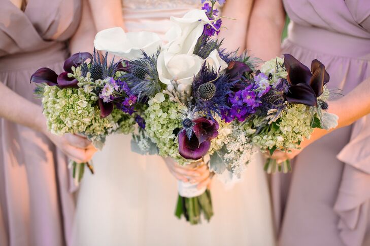 Purple And White Calla Lily Bouquets