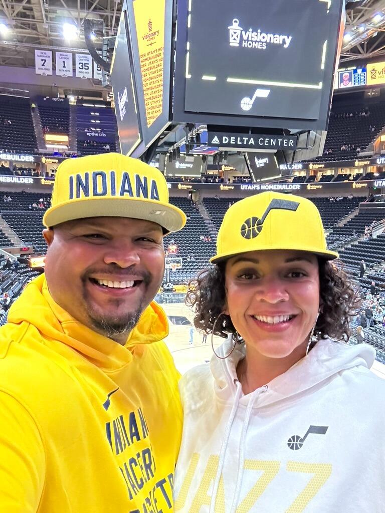 Attend their first NBA game together. Indiana Pacers vs. Utah Jazz at the Delta Center. Kevin is a sports fanatic and is diehard when it comes to his Pacers. This was a special moment when he was able to share this with his love...
