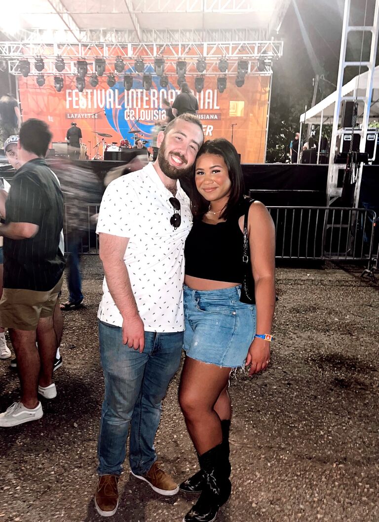 One of our favorite events in Lafayette is Festival International.  We have gone together every year. Fun Fact: We are getting married the Saturday of Festival in 2025! 