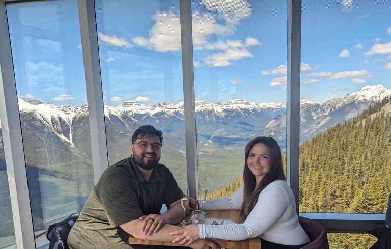 One day later, our happy honeybees went to Banff up the gondolas to summit another mountain!  