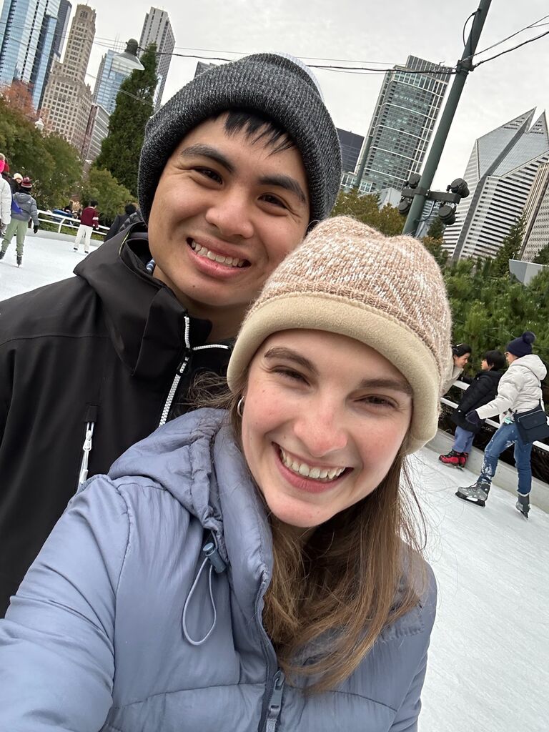 Ice skating in Chicago, where we live now!