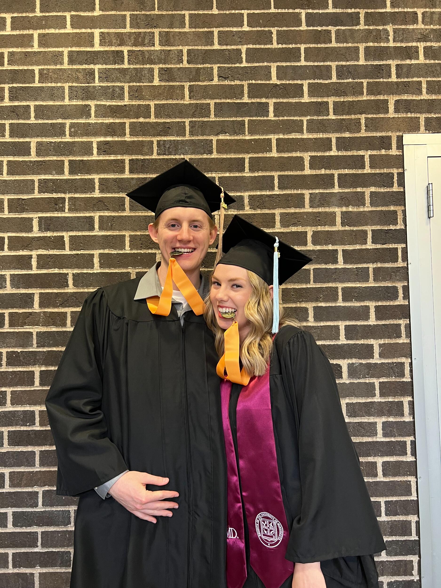 Both Holly and Jack graduated from the University of Minnesota Duluth in December 2024, celebrating the achievement side by side after years of growing together.