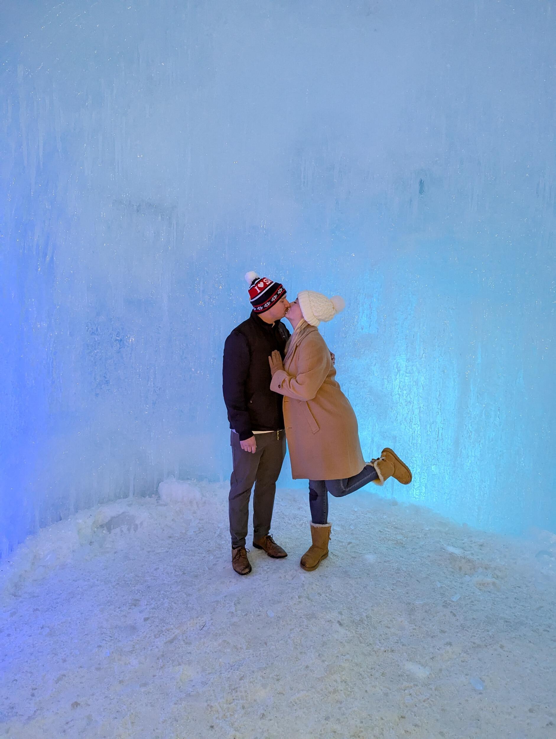 Jared and Hannah at the ice castles in Eagle, CO.