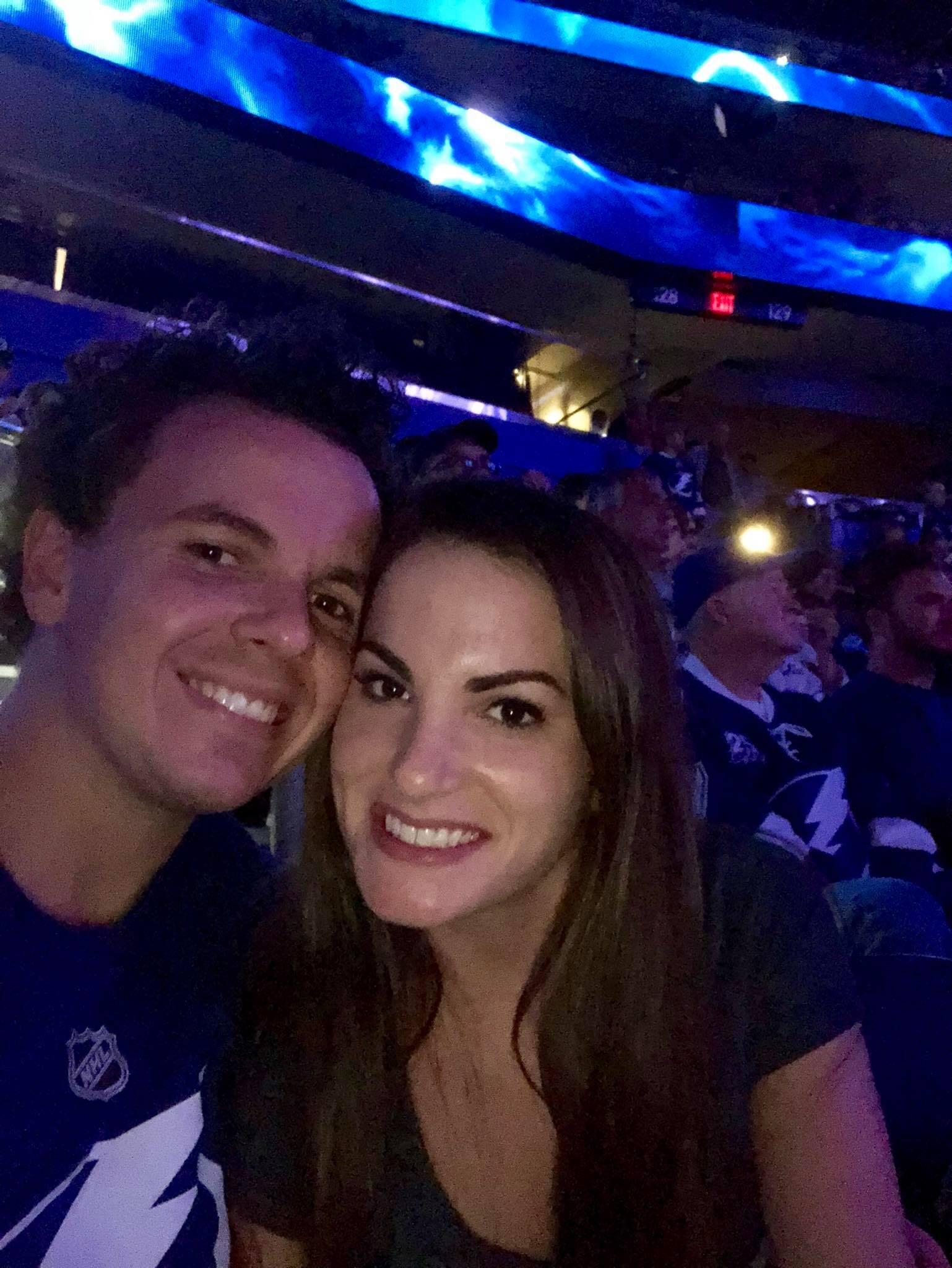 Our first Hockey game together! Go Bolts!