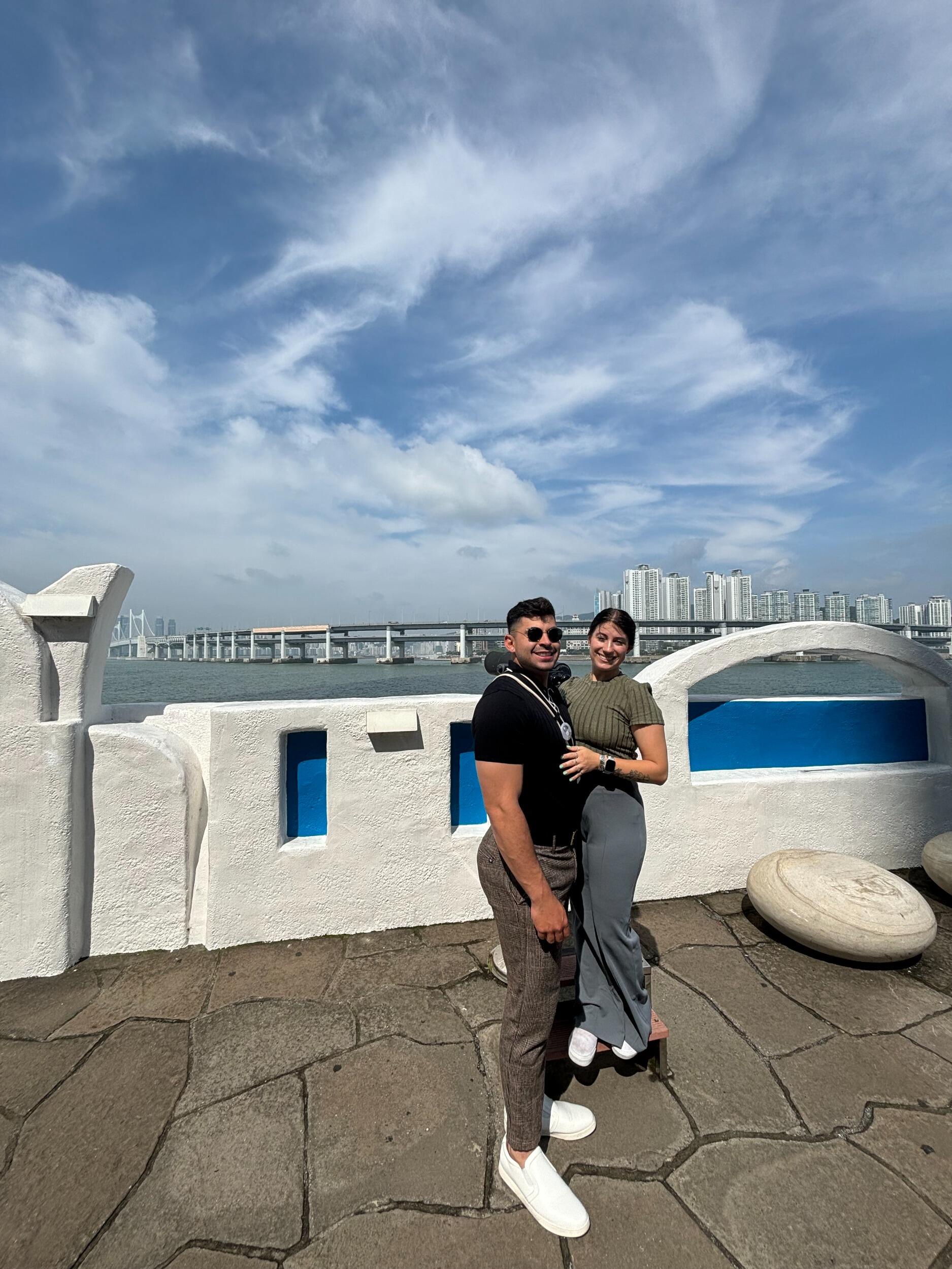 First international trip together. South Korea and Hawaii which unbeknownst to Faith, Jorge was carrying her ring around this entire trip until he proposed in Hawaii. 