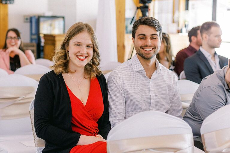 Cheesin' big right before we watched two special people tie the knot. 