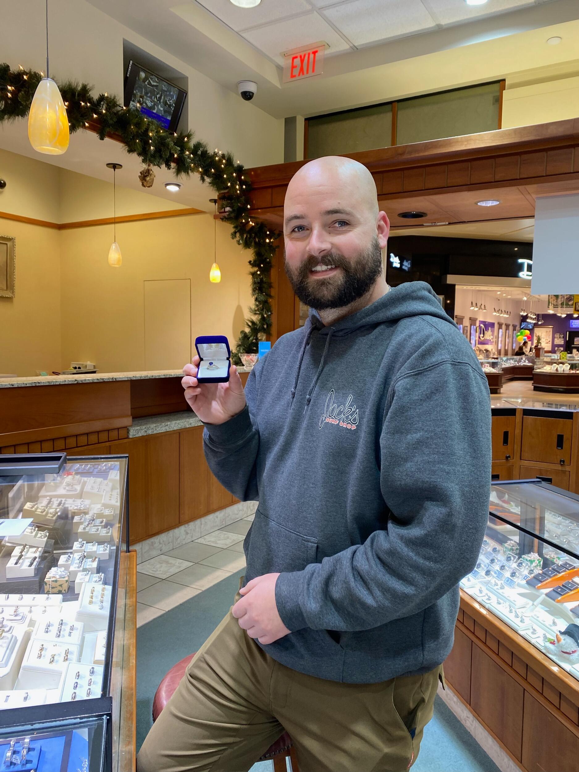 Daniel picking up the ring! We are all shocked he was able to hold onto it for a few weeks!