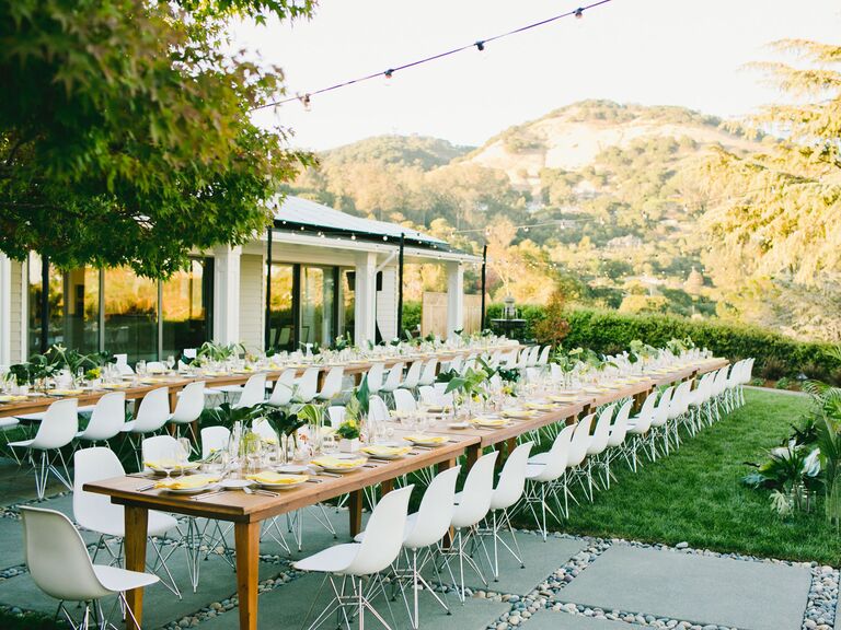 Intimate backyard reception outside