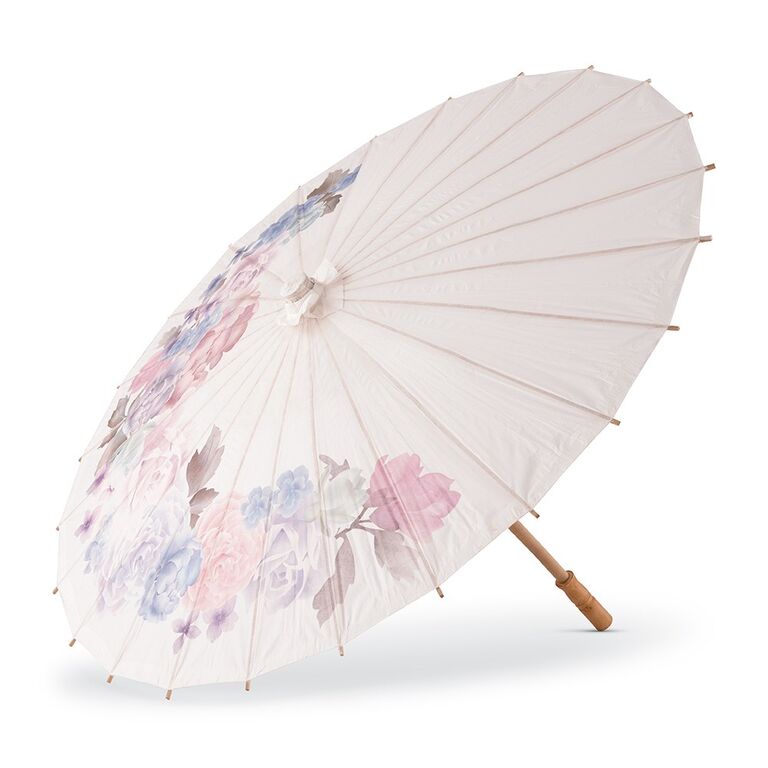 Paper parasol with a beautiful floral print. 