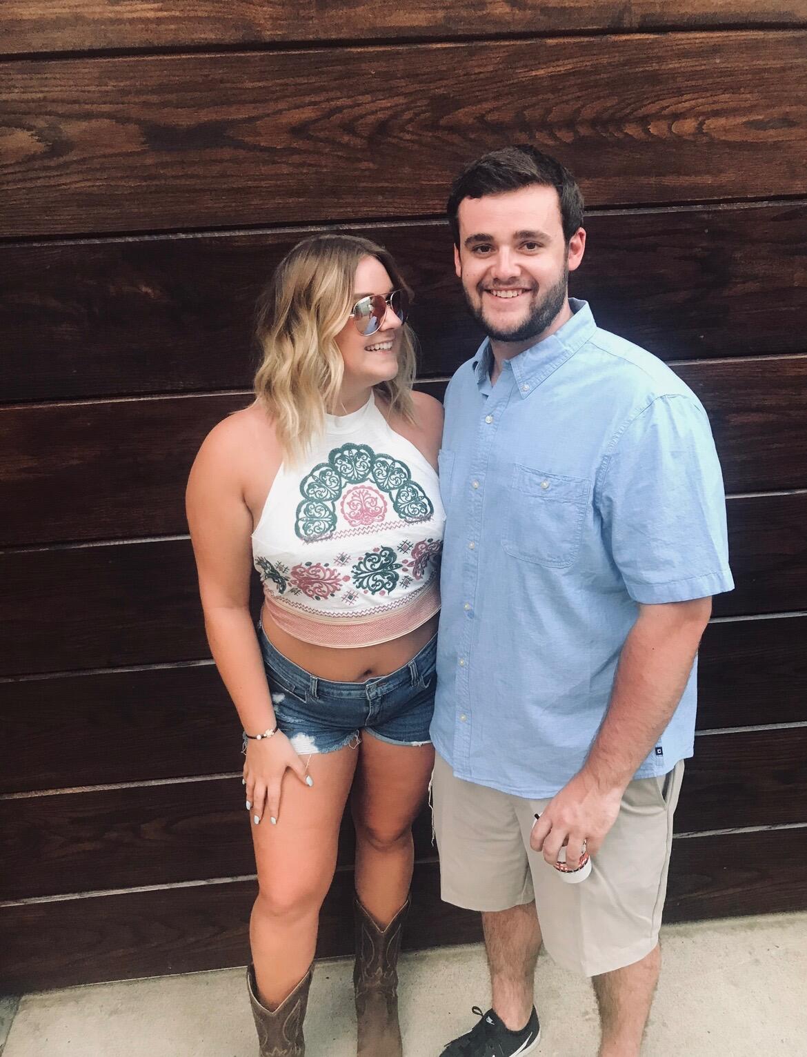 Our first concert at Power and Light (yes it was a country concert and no Zach did not like it)
