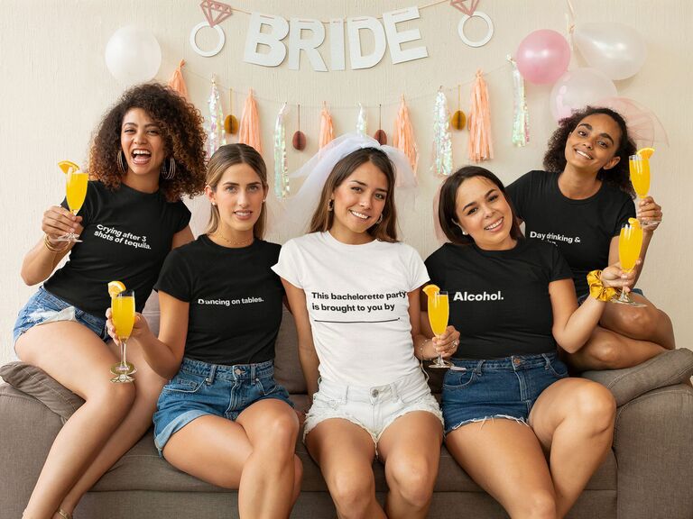 Here Comes the Bride/Party Retro Bachelorette Tees