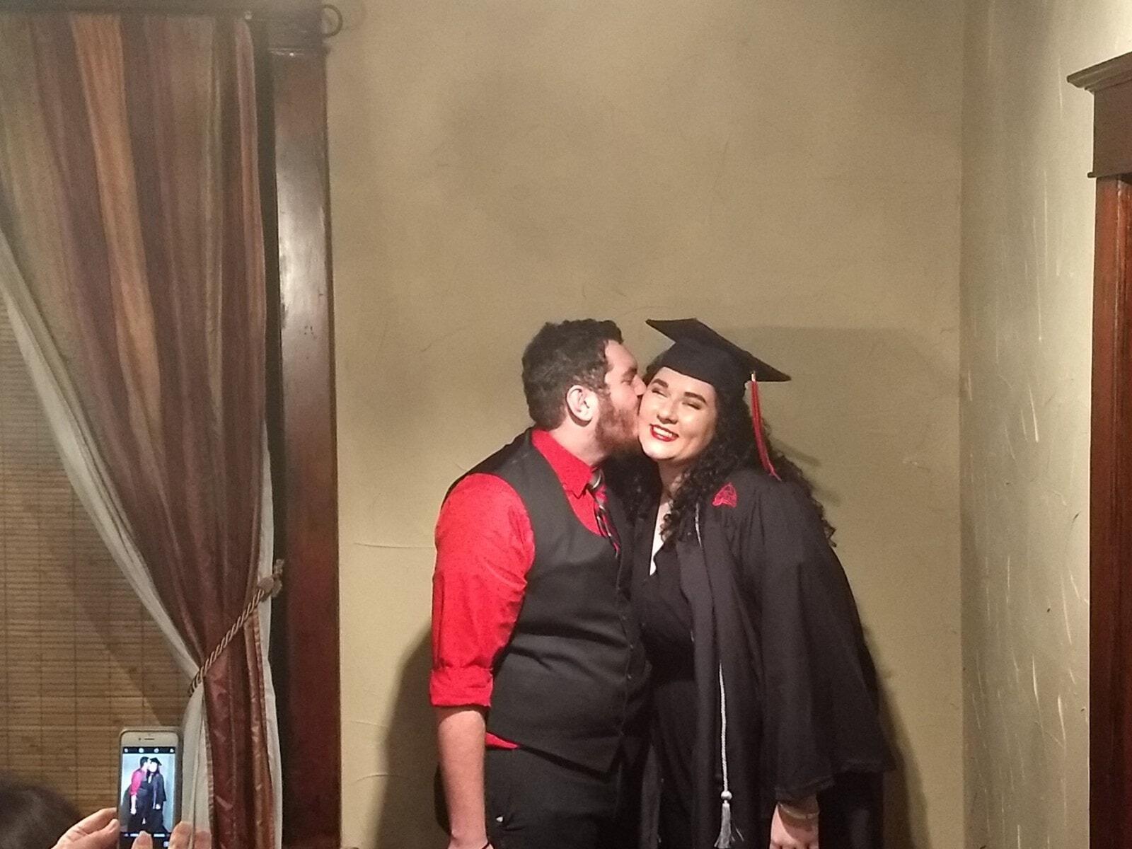 Kat's graduation party! Look at A.J. sporting those SEMO colors. <3