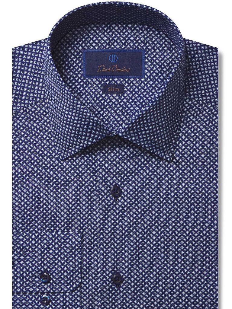 Navy geometric print cotton shirt from Nordstrom