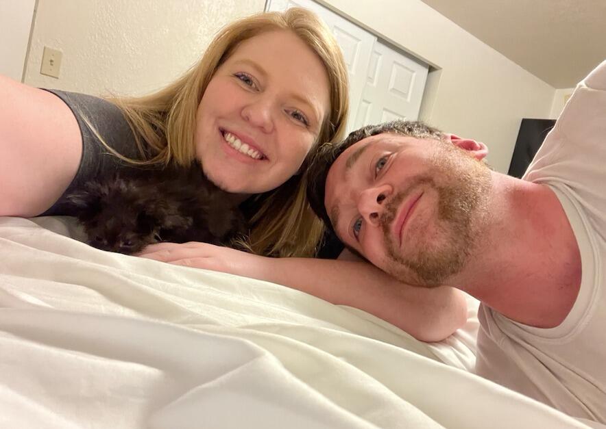 It's no secret that Andrew and Marissa love cats- pictured is one of their foster kittens, Gorgonzola.  He stayed with them at their house in Pullman, WA for about 6 weeks before finding his forever home.