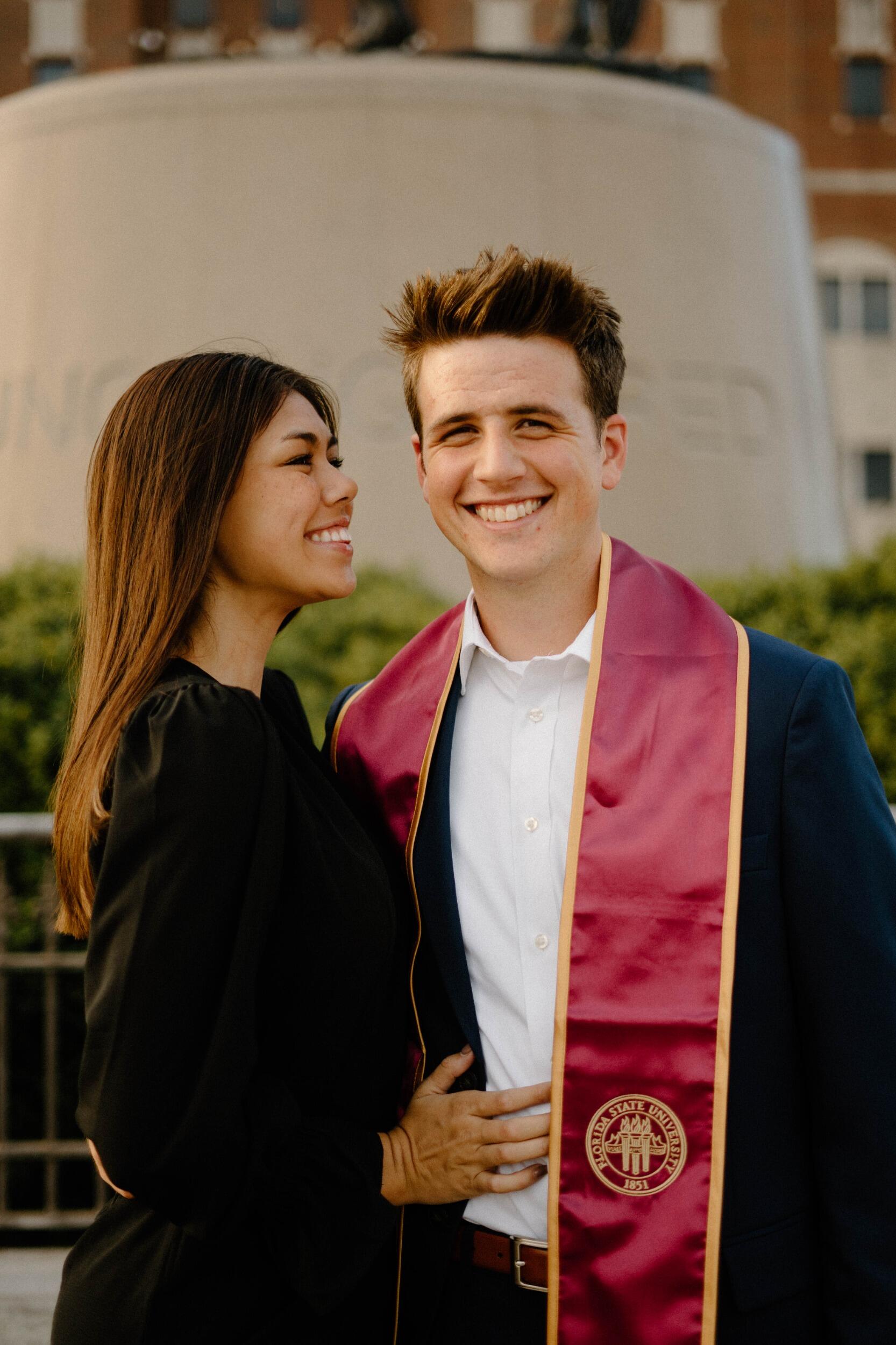 John's grad photos because he graduates with his Bachelor's degree in December! Super excited and proud that he is staying at Florida State to pursue his Master's in Sports Management :) 

Fun Fact: at this point I knew that he had ordered my engagement ring and I kept pestering him on when it was going to get delivered and he kept telling me it was getting delayed and it should be here before we leave for Christmas break when actually he had the ring sitting in his shoebox for about a month lol