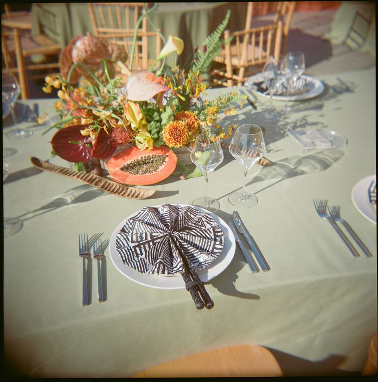 Tropical papaya centerpiece