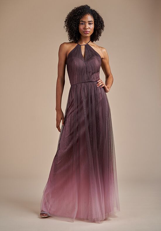 mauve beaded bridesmaid dress