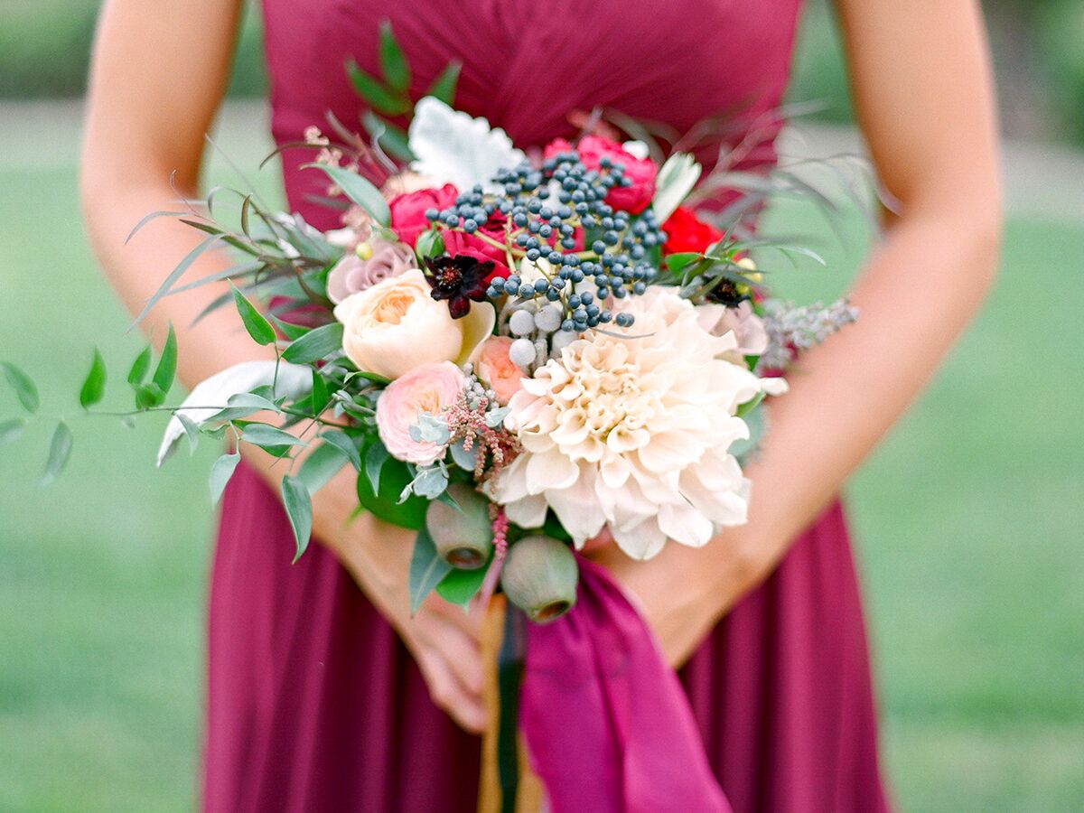 Bridesmaid holding a bouquet