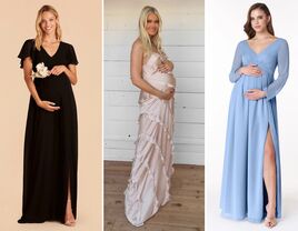 Three maternity bridesmaid dresses