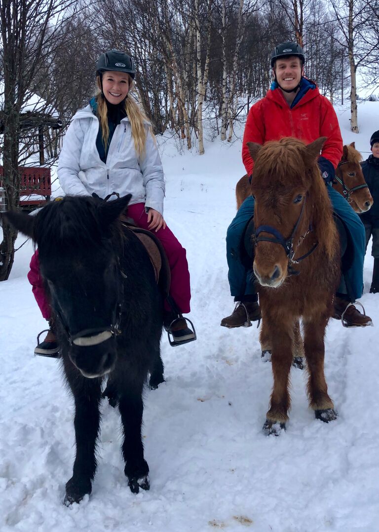 Riding Icelandic ponies in Norway - to date, still one of the best presents Michael has ever given Allison.