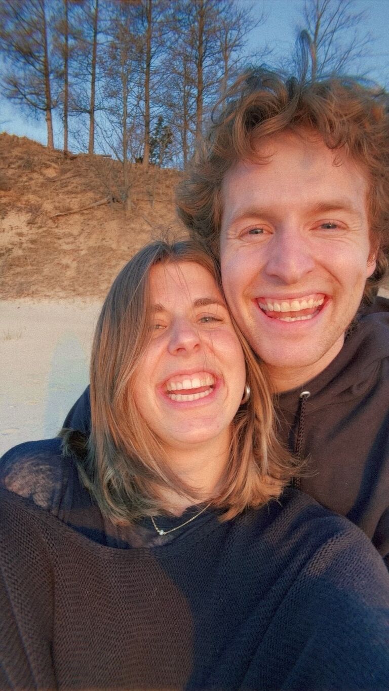 After becoming official, Belle left to visit her sister for a week.  When she came back they went on a spontaneous date to walk the beach at Camp Geneva. 